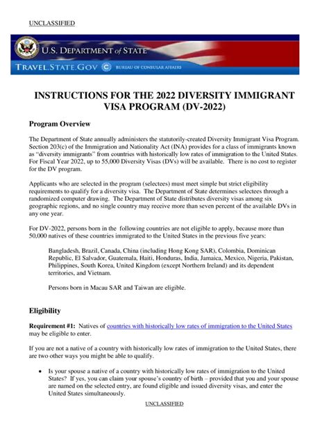 dvprogram state gov 2022|INSTRUCTIONS FOR THE 2022 DIVERSITY IMMIGRANT VISA .